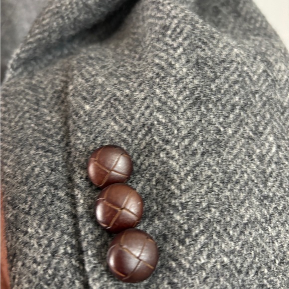 Brooks Brothers Fitzgerald Harris Tweed black herringbone jacket 44L - Picture 7 of 12